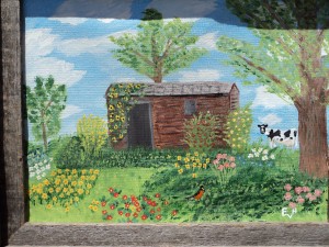 small rock pics and house flowers paint 009